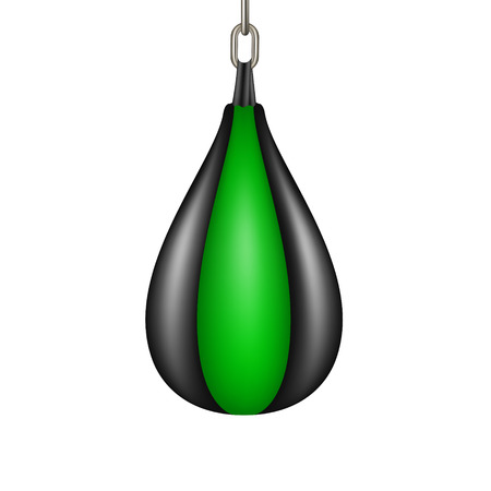 Punching bag for boxing in black and green designのイラスト素材