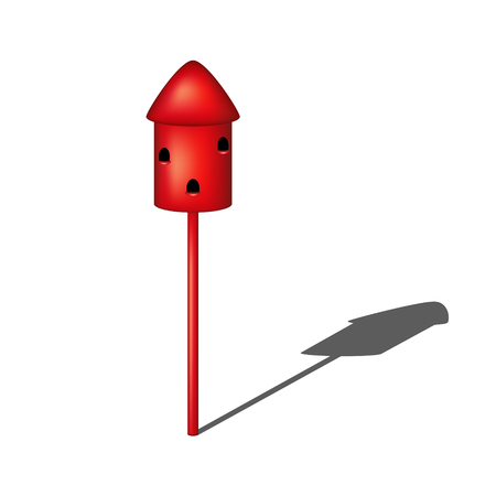 Dovecote in red design with shadow Dovecote in red design with shadow