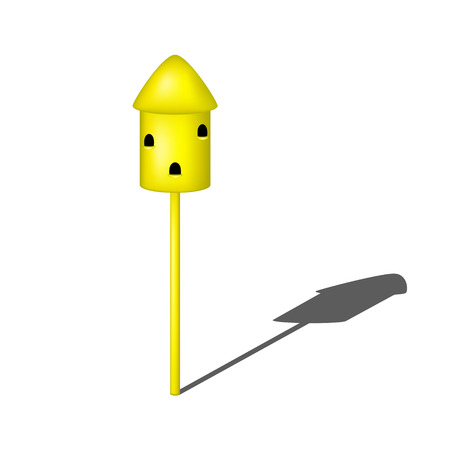 Dovecote in yellow design with shadow Dovecote in yellow design with shadow