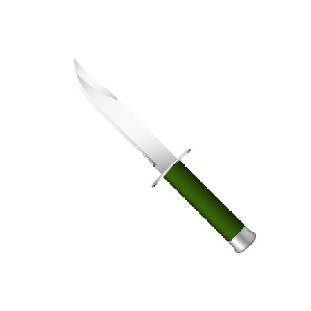 Military knife with dark green handleのイラスト素材