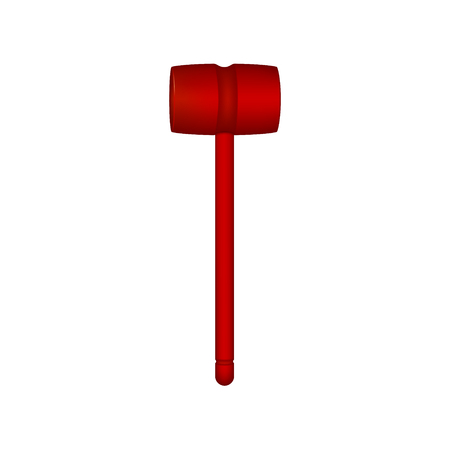 Wooden mallet in red designのイラスト素材