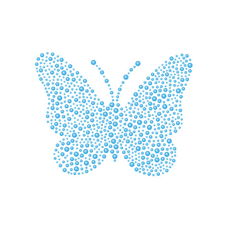 Butterfly in blue designのイラスト素材