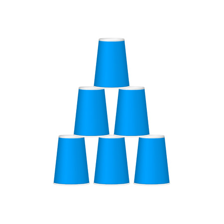 Pyramid of cups in blue designのイラスト素材