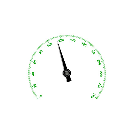 Needle speed meter with green numbersのイラスト素材