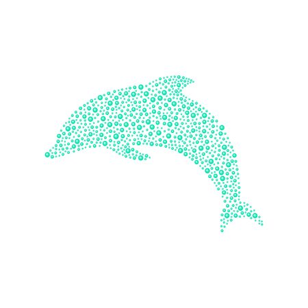 Dolphin made of turquoise ballsのイラスト素材