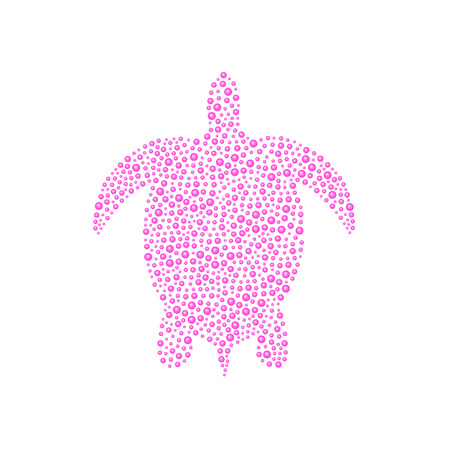 Turtle in pink design.のイラスト素材