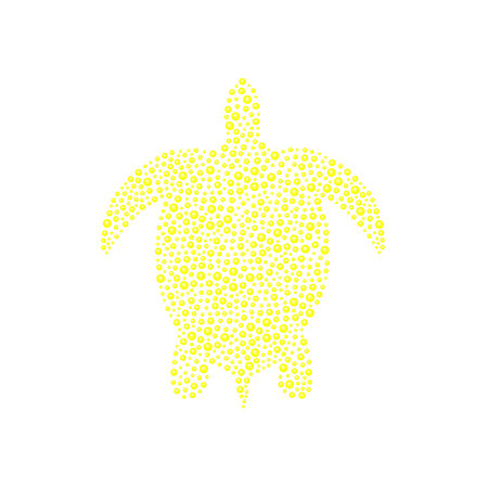 Turtle in yellow designのイラスト素材