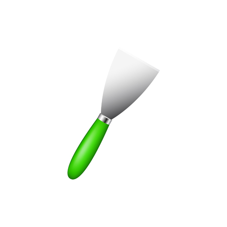 Metal spatula with green handleのイラスト素材