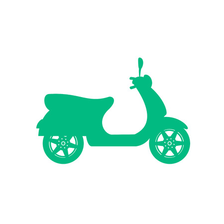 Silhouette of scooter in turquoise designのイラスト素材
