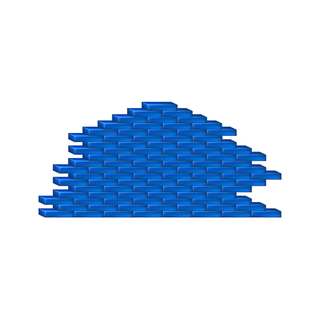 Brick wall in blue designのイラスト素材