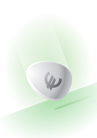 The picture of Euro symbol on the eggのイラスト素材