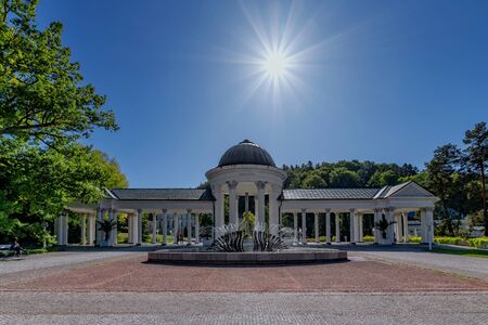 Pavilion of mineral water springs - colonnade in Marianske Lazne (Marienbad)の写真素材