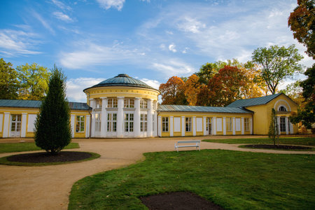 Colonnade of mineral water spring - small west Bohemian spa town Marianske Lazne (Marienbad) - Czech Republicのeditorial素材