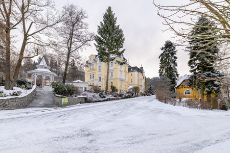 Winter view of the old town of Vilnius, Lithuania.の写真素材