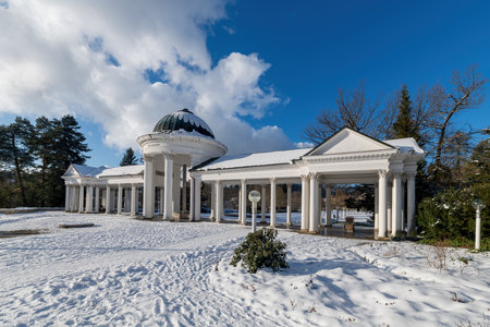 Colonnade of mineral water springs in the center of spa town Marianske Lazne (Marienbad) - Czech Republicの写真素材
