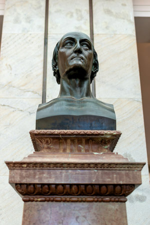 Marianske Lazne, Czech Republic - October 17, 2022: Interior of the Cross Spring Pavilion with the bust of Dr. Johann Josef Nehrのeditorial素材