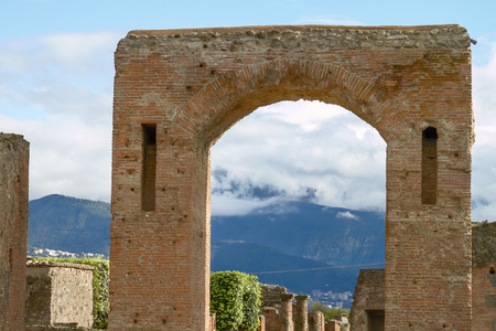 Ruins and Remains of the city of Pompeii Italy.の写真素材