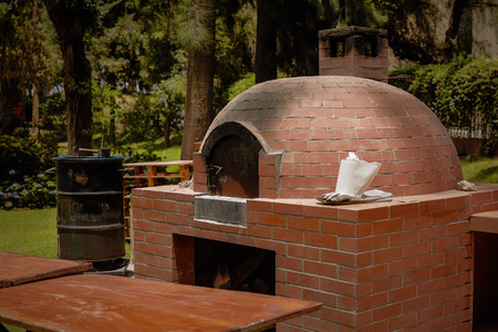 Small Rural  DIY Brick Smokehouse Ready for BBQ.の写真素材