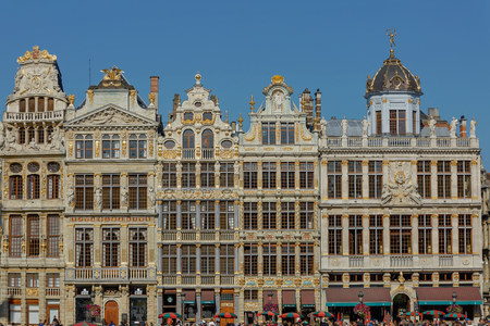 Tourists at the Grand Place in Brussels, Belgiumのeditorial素材