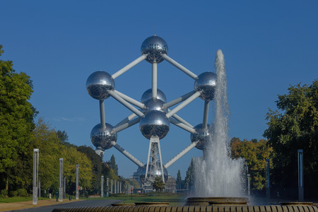 Famous Sculpture Atomium in Brussels in Belgium.のeditorial素材
