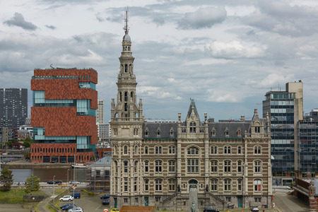 View of traditional architecture in Antwerp in Belgium.のeditorial素材