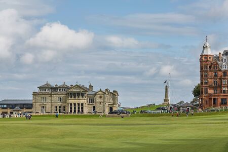 ST. ANDREWS, FIFE, SCOTLAND - SEPTEMBER 5, 2017: St. Andrews Clubhouse and Golf Course of the Royal & Ancient where golf was founded in 1754, considered by many to be theのeditorial素材