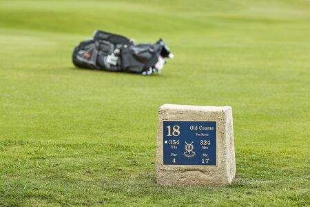 ST. ANDREWS, FIFE, SCOTLAND - SEPTEMBER 5, 2017: St. Andrews Clubhouse and Golf Course of the Royal & Ancient where golf was founded in 1754, considered by many to be theのeditorial素材