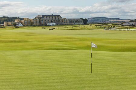 ST. ANDREWS, FIFE, SCOTLAND - SEPTEMBER 5, 2017: St. Andrews Clubhouse and Golf Course of the Royal & Ancient where golf was founded in 1754, considered by many to be theのeditorial素材