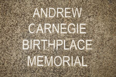 DUNFERMLINE, SCOTLAND - AUGUST 02, 2017: Birth place memorial of Andrew Carnegie in Dunfermline, Scotlandのeditorial素材