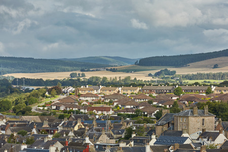 INVERGORDON, UK - AUGUST 07: Due to the heavy industry city of Invergordon in Scotland is again attractive as places to live.のeditorial素材
