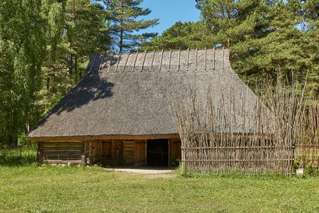 TALLINN, ESTONIA - JULY 07, 2017: Traditional open air museum, Vabaohumuuseumi kivikulv, Rocca al Mare close to city of Tallinn in Estonia.のeditorial素材