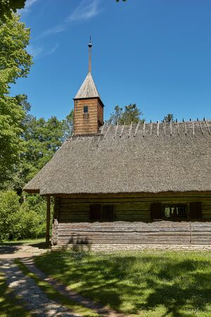 TALLINN, ESTONIA - JULY 07, 2017: Traditional open air museum, Vabaohumuuseumi kivikulv, Rocca al Mare close to city of Tallinn in Estonia.のeditorial素材