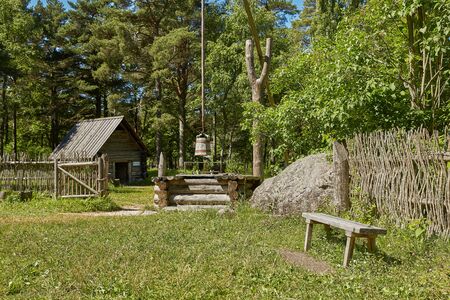 TALLINN, ESTONIA - JULY 07, 2017: Traditional open air museum, Vabaohumuuseumi kivikulv, Rocca al Mare close to city of Tallinn in Estonia.のeditorial素材