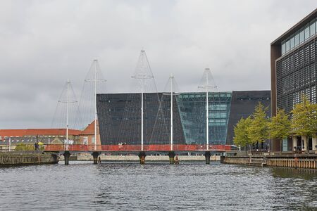 COPENHAGEN, DENMARK - SEPTEMBER 16, 2017: The Black Diamond. The Copenhagen Royal Library is the national library of Denmark in Copenhagen.のeditorial素材