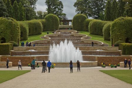 ALNWICK, NORTHUMBERLAND, ENGLAND, UK - SEPTEMBER 10, 2017: Alnwick Garden - a contemporary pleasure gardens adjacent to Alnwick Castle in Northumberland county in the UKのeditorial素材