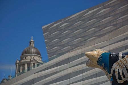 LIVERPOOL, ENGLAND, UK - JUNE 07, 2017: Port of Liverpool Building (or Dock Office) in Pier Head, along the Liverpool's waterfront, England, United Kingdom.のeditorial素材