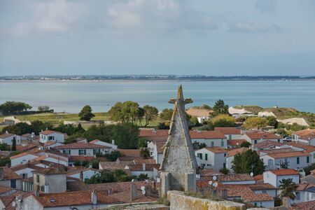 Aerial view of Saint Martin de Re from Church Saint-Martin in Ile de Re in France.の写真素材