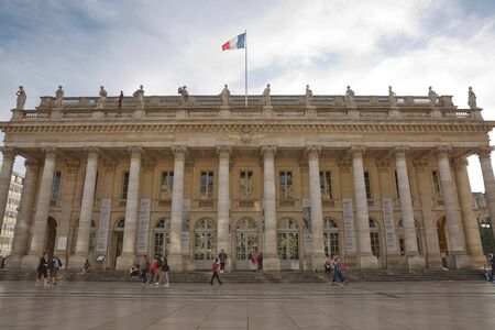 BORDEAUX, FRANCE â€“ SEPTEMBER 27, 2017: People in front of Grand Theatre de Bordeaux. The...