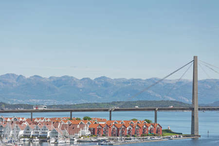 STAVANGER, NORWAY - JUNE 01, 2017: Aerial view of Stavanger in Norway. One of the most beautiful cities in Scandinavia and the oil capital of the country.のeditorial素材