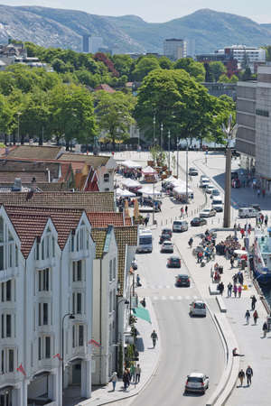 STAVANGER, NORWAY - JUNE 01, 2017: Aerial view of Stavanger in Norway. One of the most beautiful cities in Scandinavia and the oil capital of the country.のeditorial素材