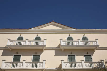 Zakynthos, Greece - October 17, 2017: Typical and traditional architecture on island of Zakynthos in Greece.のeditorial素材