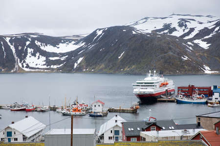 HONNINGSWAG, NORWAY - JUNE 21, 2017: Culture and life in the northern most town of Honningswag in Norway.のeditorial素材
