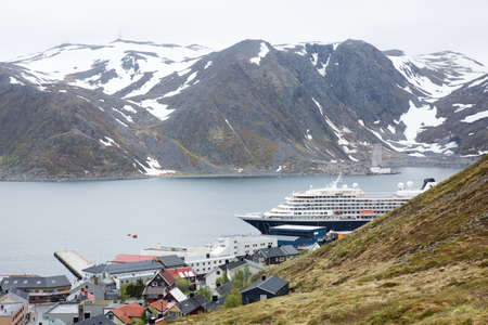 HONNINGSWAG, NORWAY - JUNE 21, 2017: Culture and life in the northern most town of Honningswag in Norway.のeditorial素材