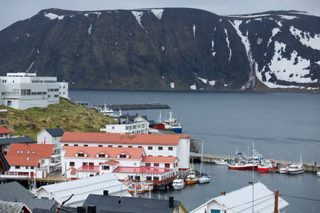 HONNINGSWAG, NORWAY - JUNE 21, 2017: Culture and life in the northern most town of Honningswag in Norway.のeditorial素材
