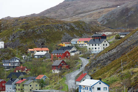 HONNINGSWAG, NORWAY - JUNE 21, 2017: Culture and life in the northern most town of Honningswag in Norway.のeditorial素材