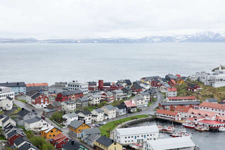 HONNINGSWAG, NORWAY - JUNE 21, 2017: Culture and life in the northern most town of Honningswag in Norway.のeditorial素材