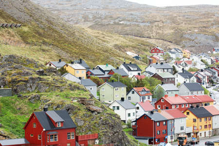 HONNINGSWAG, NORWAY - JUNE 21, 2017: Culture and life in the northern most town of Honningswag in Norway.のeditorial素材