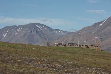 Beautiful nature and landscape near Longyearbyen, Spitsbergen  in Norway.の写真素材
