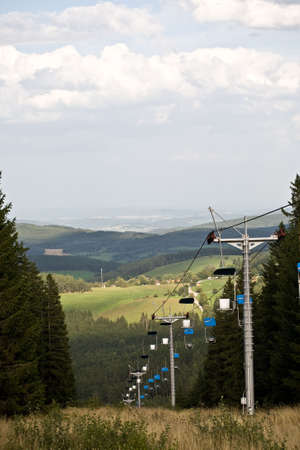 Landscape with cable railwayの写真素材