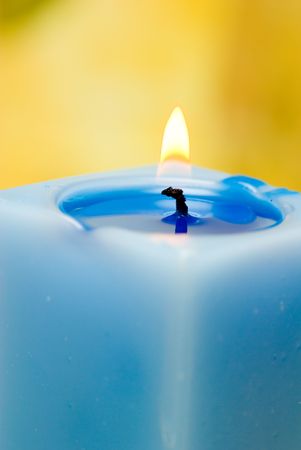 detail burn wick blue candleの写真素材